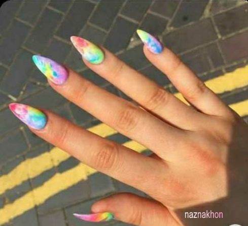 اموزش طراحی تای دای (tie dye) ناخن مناسب حرفه ای ها