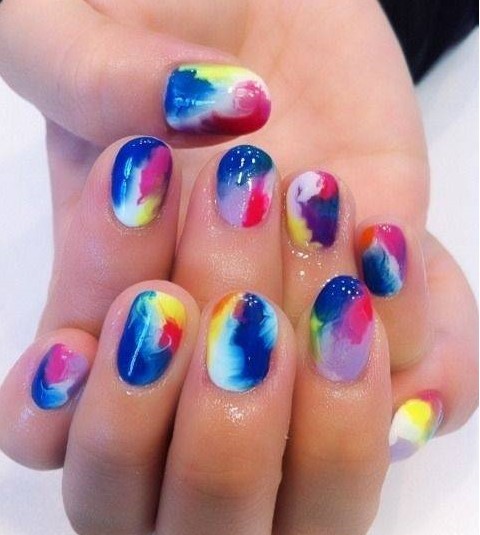 اموزش طراحی تای دای (tie dye) ناخن مناسب حرفه ای ها